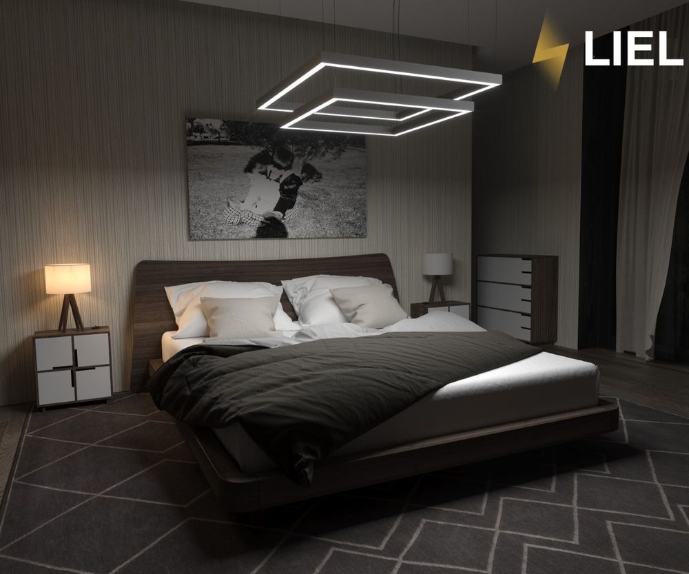 Світлодіодний підвісний лінійний світильник з LED профілю Дабл квадрат LIEL 1000х40х43.6мм/600х40х40.6 12V Premium, арт. L0191
