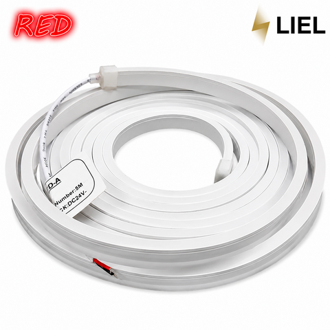 Світлодіодний неон RISHANG 2835-120-IP65-R-6-24 W16C0TD-A червоний LED Neon, арт. 12900, Червоний, Білий, 24 В DC, SMD 2835, 7,2 Вт/м, 144 Лм/м, IP65, Суцільне (безперервне), 4 &times; 10 мм, Фронтальне (верхнє), 120&deg;, 120 LED/м, Від 80 мм, 1 м, &ge;80 Ra, ПВХ (полівінілхлорид), стійкий до ультрафіолету, до 90%, 0,044 А/м, Від джерела живлення 24 В DC, Так, Увімкнення/вимкнення (ON/OFF), До 100 м без втрати яскравості, 100 м, Від -40 &deg;C до +50 &deg;C, До -40 &deg;C, UV-стійка ПВХ оболонка, Висока, Так, короткочасне занурення на глибину до 1 м, Висока, світлодіодна технологія з низьким енергоспоживанням, До 50 000 годин, 3 роки, Архітектурне, декоративне та контурне LED-освітлення фасадів, будівель, інтер'єрів і рекламних конструкцій, Rishang, Китай, CE, RoHS