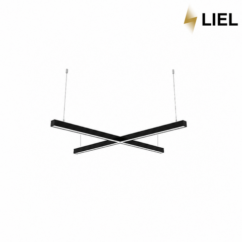 Світлодіодний підвісний лінійний світильник з LED профілю Х-подібний LIEL 600х600х40х43.6мм 43.2W 12V Premium, арт. L019