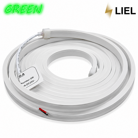 Світлодіодний неон RISHANG 2835-120-IP65-G-6-24 W16C0TD-A зелений LED Neon, арт. 12901, Зелений, Білий, 24 В DC, SMD 2835, 7,2 Вт/м, 144 Лм/м, IP65, Суцільне (безперервне), 4 &times; 10 мм, Фронтальне (верхнє), 120&deg;, 120 LED/м, Від 80 мм, 1 м, &ge;80 Ra, ПВХ (полівінілхлорид), стійкий до ультрафіолету, до 90%, 0,044 А/м, Від джерела живлення 24 В DC, Так, Увімкнення/вимкнення (ON/OFF), До 100 м без втрати яскравості, 100 м, Від -40 &deg;C до +50 &deg;C, До -40 &deg;C, UV-стійка ПВХ оболонка, Висока, Так, короткочасне занурення на глибину до 1 м, Висока, світлодіодна технологія з низьким енергоспоживанням, До 50 000 годин, 3 роки, Архітектурне, декоративне та контурне LED-освітлення фасадів, будівель, інтер'єрів і рекламних конструкцій, Rishang, Китай, CE, RoHS