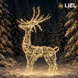 Новогодний световой олень LIEL 3D, 100 LED, 120 см, теплый белый цвет свечения, IP67, декоративная светодиодная фигура для улицы, арт. SF0002