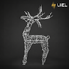 Новорічний світловий олень LIEL 3D, 100 LED, 120 см, холодний білий колір світіння, IP67, декоративна світлодіодна фігура для вулиці, арт. SF0003