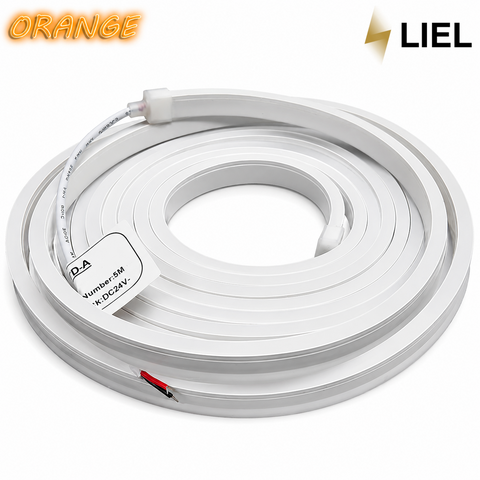 Світлодіодний неон RISHANG 2835-120-IP65-O-6-24 W16C0TD-A помаранчевий LED Neon, арт. 12905, Помаранчевий, Білий, 24 В DC, SMD 2835, 7,2 Вт/м, 144 Лм/м, IP65, Суцільне (безперервне), 4 &times; 10 мм, Фронтальне (верхнє), 120&deg;, 120 LED/м, Від 80 мм, 1 м, &ge;80 Ra, ПВХ (полівінілхлорид), стійкий до ультрафіолету, до 90%, 0,044 А/м, Від джерела живлення 24 В DC, Так, Увімкнення/вимкнення (ON/OFF), До 100 м без втрати яскравості, 100 м, Від -40 &deg;C до +50 &deg;C, До -40 &deg;C, UV-стійка ПВХ оболонка, Висока, Так, короткочасне занурення на глибину до 1 м, Висока, світлодіодна технологія з низьким енергоспоживанням, До 50 000 годин, 3 роки, Архітектурне, декоративне та контурне LED-освітлення фасадів, будівель, інтер'єрів і рекламних конструкцій, Rishang, Китай, CE, RoHS
