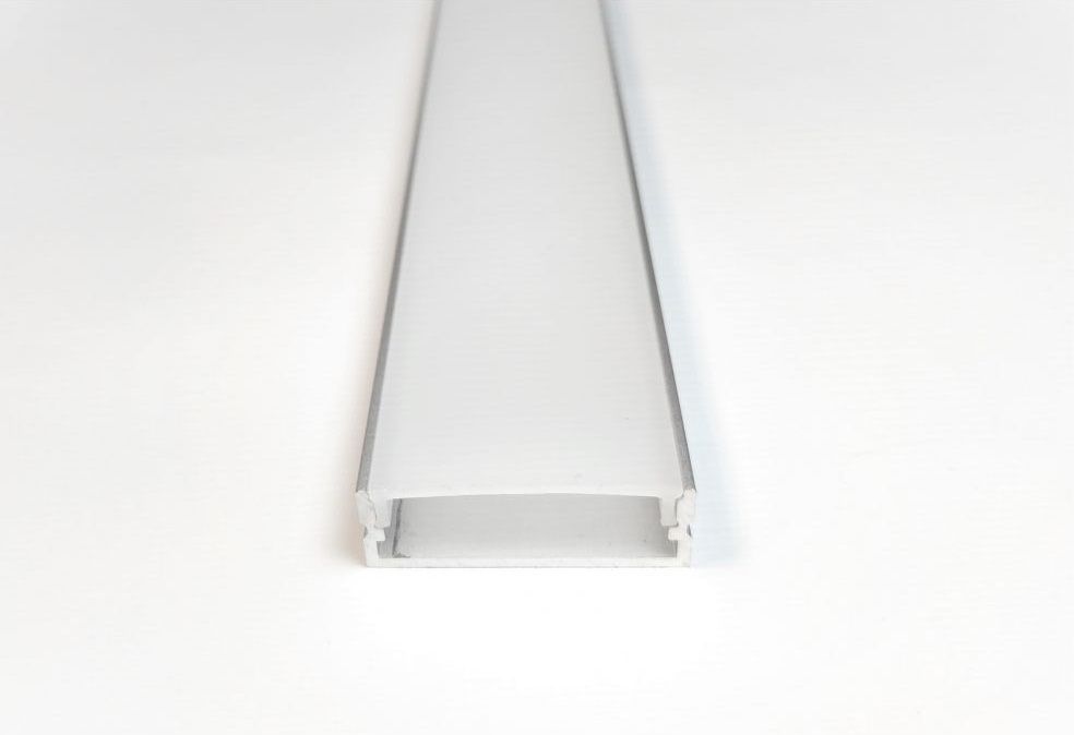 Алюминиевый профиль для LED-ленты Х3101 накладной анодированный (профиль + рассеиватель), алюміній анодований