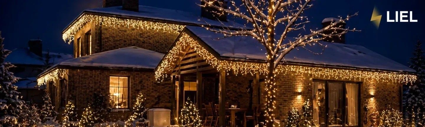 Гірлянда бахрома LED для створення святкової атмосфери на вулиці