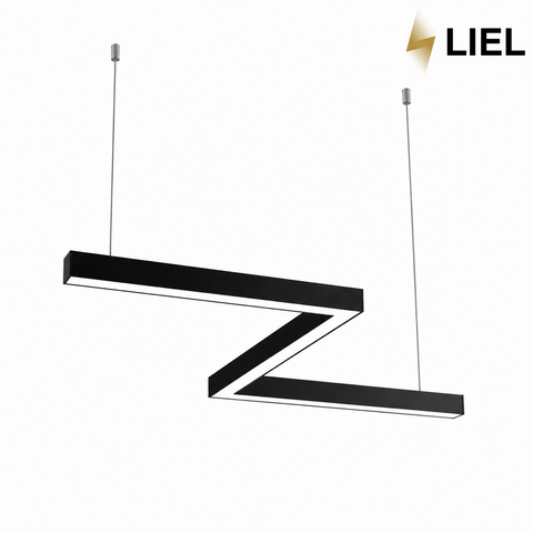 Світлодіодний підвісний лінійний світильник з LED профілю Зігзаг LIEL 1000х40х43.6мм 36W 12V Premium, арт. L140