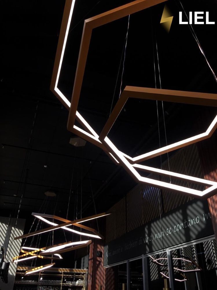 Светодиодный подвесной линейный светильник с LED профиля Дабл сота LIEL 600х40х43.5мм/400х40х43.6мм 24V Premium, арт. L0197