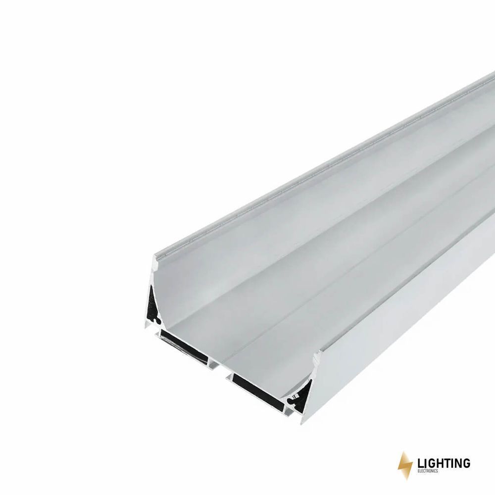 Алюмінієвий профіль для LED-стрічки ЛС-75 накладний анодований (профіль + розсіювач), алюміній анодований
