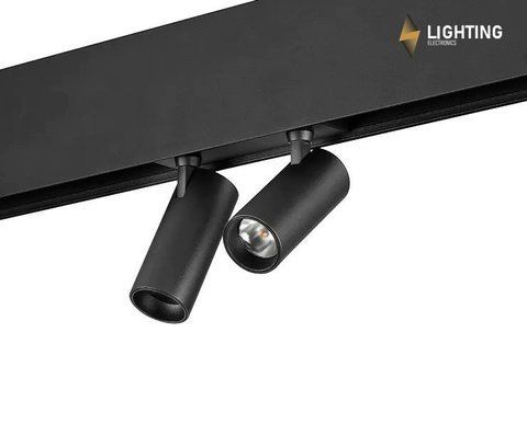 Магнитный трековый светильник 2x5Вт PHILIPS для магнитной шины LIEL 40мм 3000-4000К, Гарантия 5 лет, чорний, алюміній