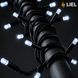 Вулична гірлянда Нитка LIEL 10м Premium холодний білий колір на чорному кабелі, IP67, арт. G0640-ST