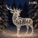 Новогодний световой олень LIEL 3D, 400 LED, 2600 см, теплый белый цвет свечения, IP67, декоративная светодиодная фигура для улицы, арт. G-0014