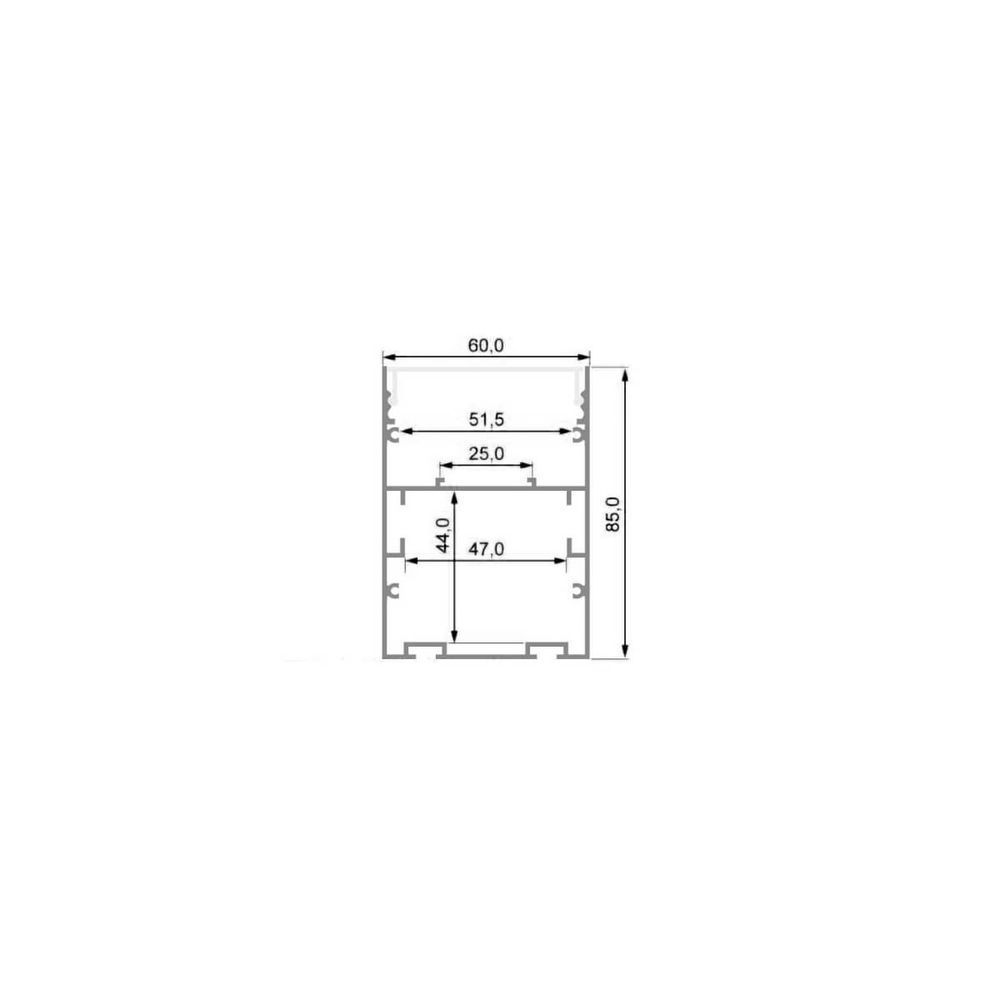 Алюминиевый профиль для LED-ленты Х701BL черный накладной анодированный (профиль + рассеиватель), чорний, алюміній анодований