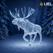 Новорічний світловий лось LIEL 3D, 1000 LED, 315 см, холодний колір світіння, IP67, декоративна світлодіодна фігура для вулиці, арт. G-0015