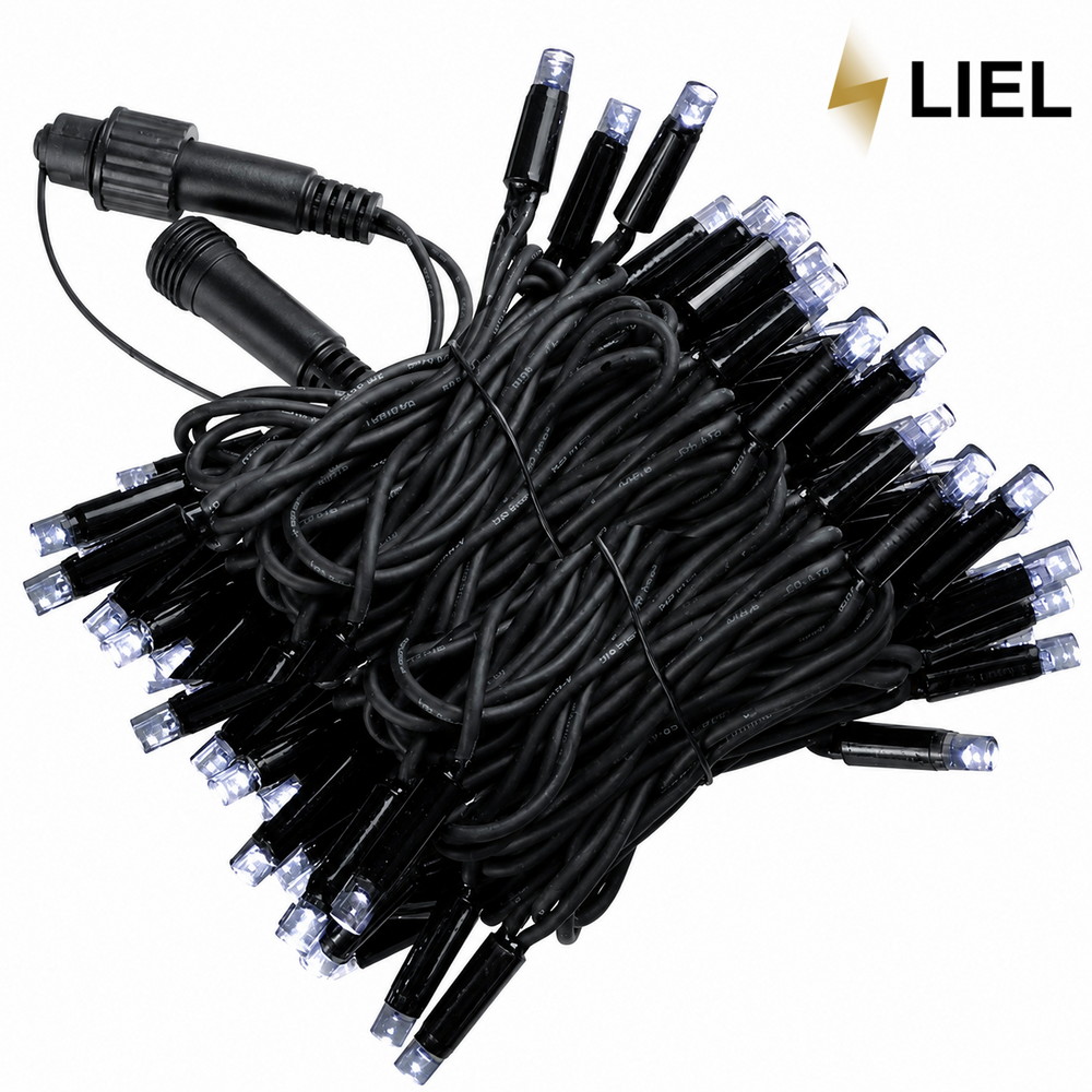 Вулична гірлянда Бахрома LIEL 3х0,7м Premium теплий білий колір світіння на чорному кабелі IP65, арт. G0100-ST